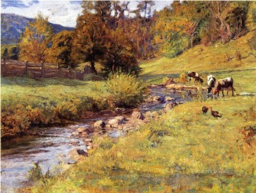 ブルック川の流れ Painting - テネシー州の風景 印象派 インディアナ州の風景 セオドア・クレメント スティール・ブルック